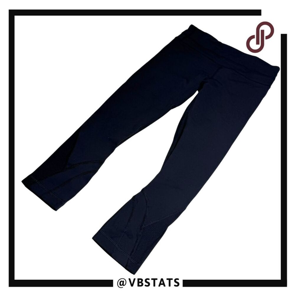 Lululemon Women's Flat Front Pull-On Stretch Cropped Leggings Black Size 4